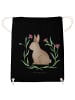 Mr. & Mrs. Panda gym tasche Hase Sitzen ohne Spruch in Schwarz