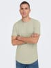 Only&Sons Langes Rundhals T-Shirt Einfarbiges Kurzarm Basic Shirt ONSBENNE in Grau