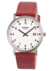 Boccia Herren-Armbanduhr Titan mit Lederband Rot