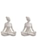 Butlers Deko-Statue LOTUS 2er-Set in Weiß