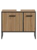 Inn.Furn Waschbeckenunterschrank Eiche Artisan, schwarz 80 cm mit Soft-Close