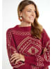 usha FESTIVAL Damen Strick Pullover in Dunkelrot Gold