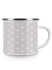 Mr. & Mrs. Panda Camping Emaille Tasse Pinguine Kuscheln mit Spruch in Grau Pastell