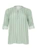 KAFFE curve Langarm-Bluse KCsida Regular fit in Grey / Granite Green Stripe