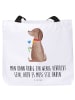 Mr. & Mrs. Panda Tasche Hund Blume mit Spruch in Weiß