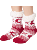 tectake Zweifarbige Socken für die Weihnachtszeit, rot/weiß