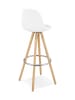 KADIMA DESIGN Barhocker aus Holz mit Stoffbezug | Nordischer Stil in Weiß-Beige