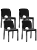 Beliani 4er-Set Esszimmerstuhl BETIM in Schwarz