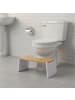 relaxdays Toilettenhocker in Natur/ Weiß - (B)43,5 x (H)19 x (T)20 cm