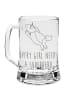 Mr. & Mrs. Panda Bierkrug Glas Einhorn Super mit Spruch in Transparent