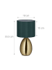 relaxdays Tischlampe in Messing/ Grün- (H)33,5 x Ø 18 cm