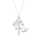 Elli Halskette 925 Sterling Silber Anker, Herz, Kreuz in Silber