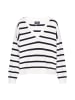 DreiMaster Women Pullover in offwhite navy stripe