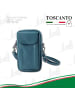 Toscanto Leder Umhängetasche, Handtasche Toscanto Tasche hellblau ca. 12cm