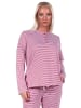 NORMANN Pyjama Shirt langarm Oberteil Mix & Match Streifen in beere