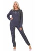 NORMANN Schlafanzug Pyjama langarm Sterne Optik - 88025 in anthrazit