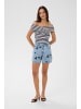 Kaffe Jeansshorts KAbabena Loose fit in Blue Denim W/ Navy Flower Emb.