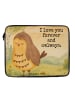 Mr. & Mrs. Panda Laptoptasche Eule Zufrieden Design mit Spruch in Weiß