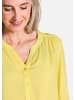 GOLDNER Kurzgröße:  Tunika Elegante Viskosebluse mit V-Ausschnitt in gelb