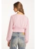 IZIA Cropped Bluse Langarm in Rosa