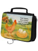Mr. & Mrs. Panda Waschtasche Huhn Stolz Design mit Spruch in Weiß
