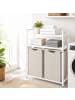 relaxdays Wäschekorb in Weiß/ Beige - (B)73 x (H)93 x (T)33 cm