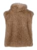 BETTY & CO Kunstfell-Weste mit Stehkragen in Taupe Melange