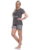 NORMANN Shorty Pyjama Schlafanzug Katzen    - 73917 in dunkelgrau