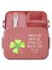Mr. & Mrs. Panda Meal Prep Box Blume Kleeblatt Motiv mit Spruch in Rot Pastell