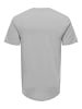 Only&Sons Langes Rundhals T-Shirt Kurzarm Shirt ONSMATT Stretch Basic in Grau-2