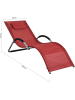 SoBuy Sonnenliege in Rot - (B)55 x (H)67 x (T)165cm