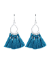 Elli Ohrringe 925 Sterling Silber Tassel, Boho in Blau