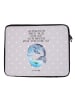 Mr. & Mrs. Panda Notebook Tasche Walfisch Thunfisch mit Spruch in Grau Pastell