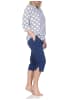 NORMANN Kurzarm Capri Schlafanzug Pyjama Tupfen Punkte Look 125 90 330 in marine