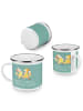 Mr. & Mrs. Panda Tasse Emaille 45. Hochzeitstag Messinghochzeit ... in Meeresbrise