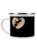 Mr. & Mrs. Panda Camping Emaille Tasse 2. Hochzeitstag Baumwollh... in Schwarz