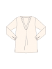 Milano Italy V-Ausschnitt Bluse mit Falte und 1/1 Ärmeln in Cream