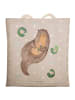 Mr. & Mrs. Panda Tote Bag Otter Seerose ohne Spruch in Grau Pastell