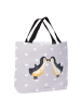 Mr. & Mrs. Panda Tote Bag Pinguin Liebe ohne Spruch in Grau Pastell