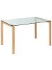Beliani Esszimmertisch TAVIRA in Transparent/Braun - (W) 80 x (H) 75 x (L) 130 cm