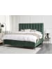 Beliani Doppelbett SEZANNE in Grün/Schwarz - (W) 190 x (H) 142 x (L) 215 cm