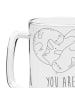 Mr. & Mrs. Panda Gravur Bierkrug Otter Herz mit Spruch in Transparent
