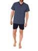 NORMANN kurzarm Schlafanzug Shorty Pyjama print - 77242 in navy