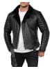 Reichstadt Herren Slim Fit Bikerjacke Black Zipper in Black