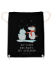Mr. & Mrs. Panda Jutebeutel Einhorn Schneemann mit Spruch in Schwarz