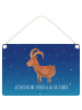 Mr. & Mrs. Panda Schild Sternzeichen Steinbock mit Spruch in Sternenhimmel Blau