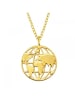 Alexander York Kette mit Anhänger WELTKARTE in Gold aus 925 Sterling Silber, 2-tlg. in gold