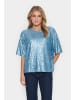SAINT TROPEZ Kurzarm-Bluse JadaSZ Oversize fit in Smoke Blue