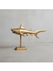 KADIMA DESIGN Dekofigur Hai Aluminium Maritim 70 cm mit Sockel, Design Metall in Gold