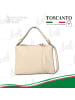 Toscanto Leder Schultertasche Toscanto Tasche beige ca. 37cm